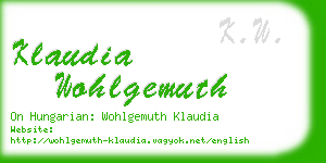 klaudia wohlgemuth business card